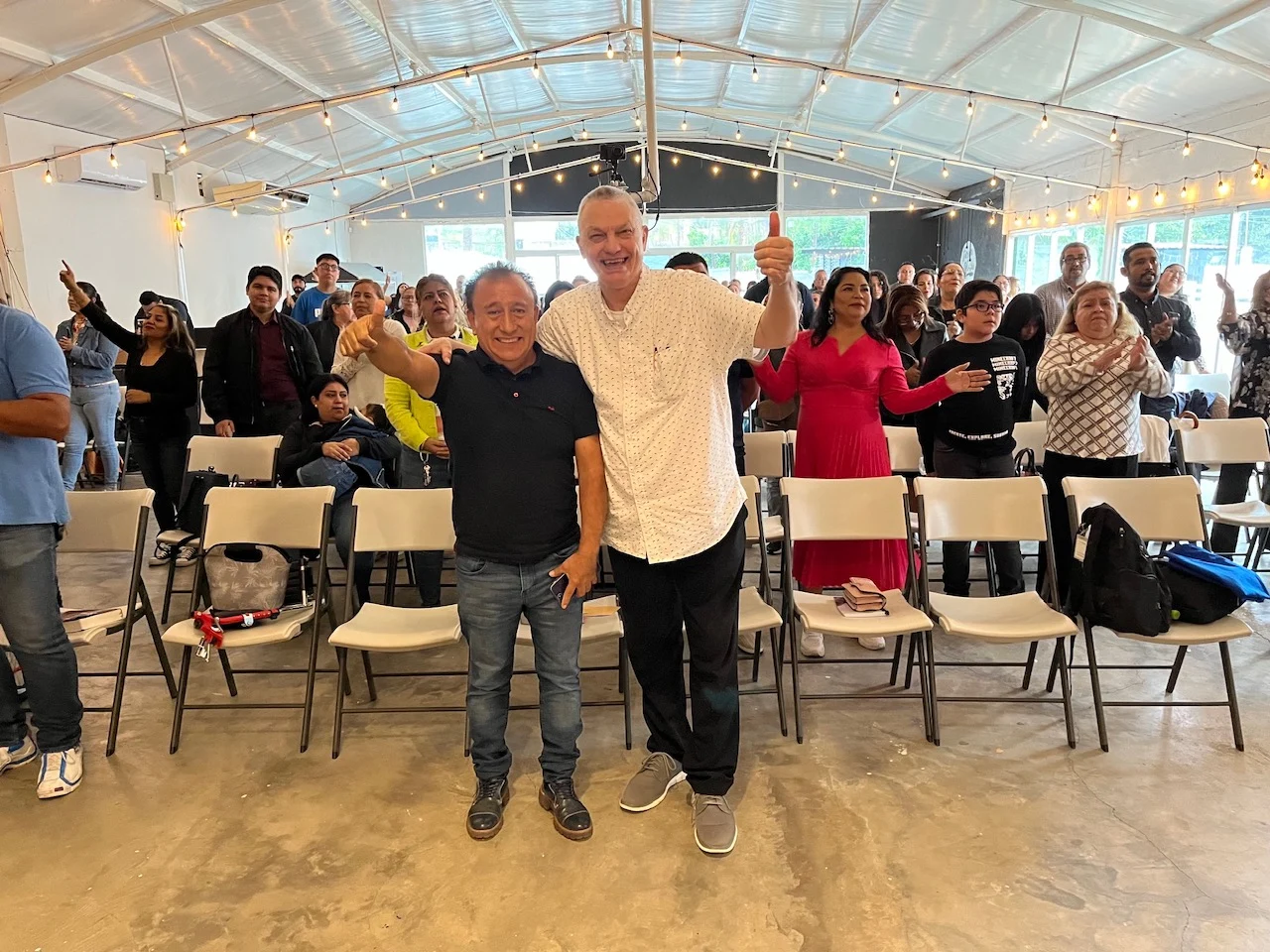 Terry with a church congregation in Veracruz, Mexico